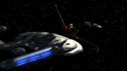 Klingonisches Augmentschiff Angriff