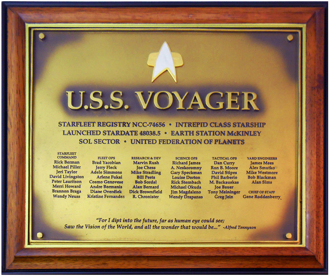 uss voyager dedication plaque