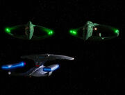 Two D'deridex class faces Galaxy class