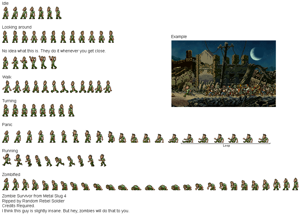 image arcade metal slug 4 zombie survivor png metal slug metal slug sprite sheets