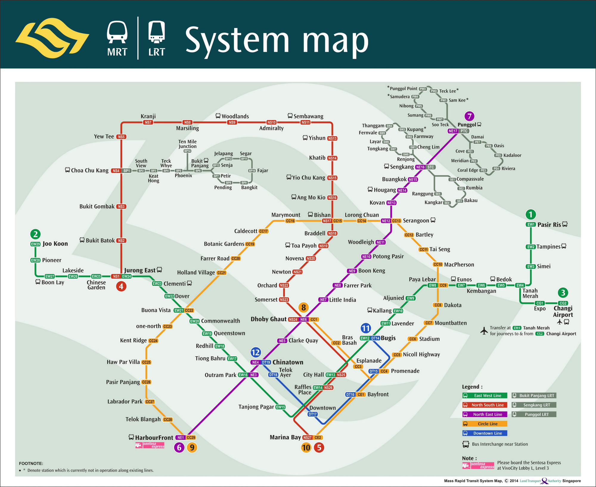 Карта сингапурского метро