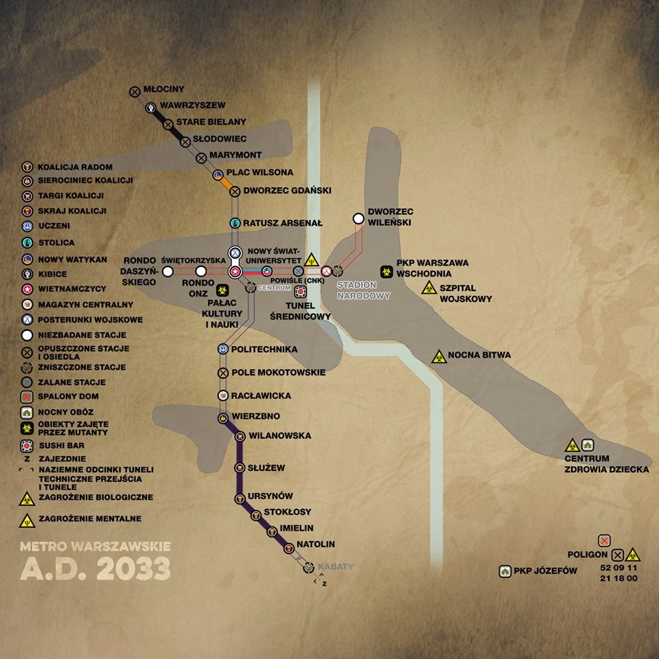 Карта мира вселенной метро 2033