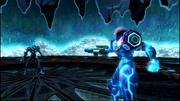 MP3 Samus encounters Dark Samus