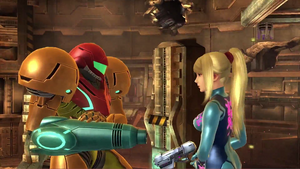 Samus in both forms