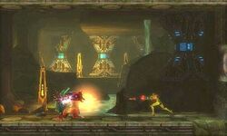 Samus enfrentando a Arachnus msr