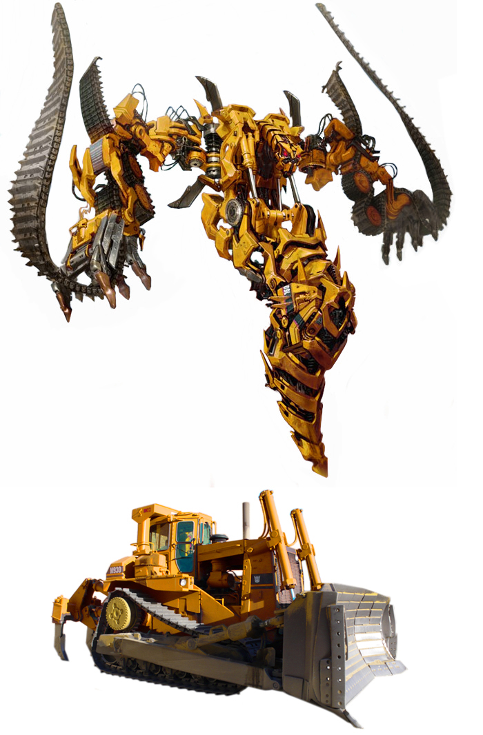 yellow bulldozer transformer