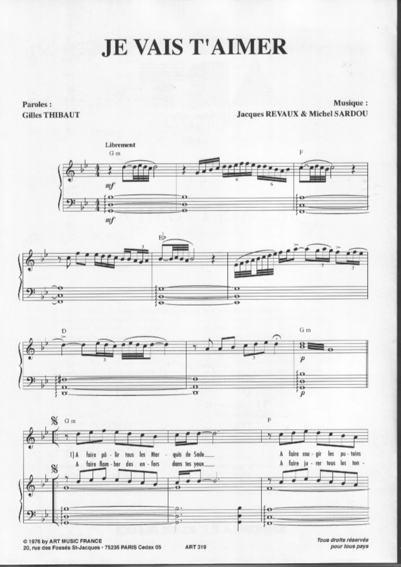 Partition Je Vais T Aimer Pdf Guitare