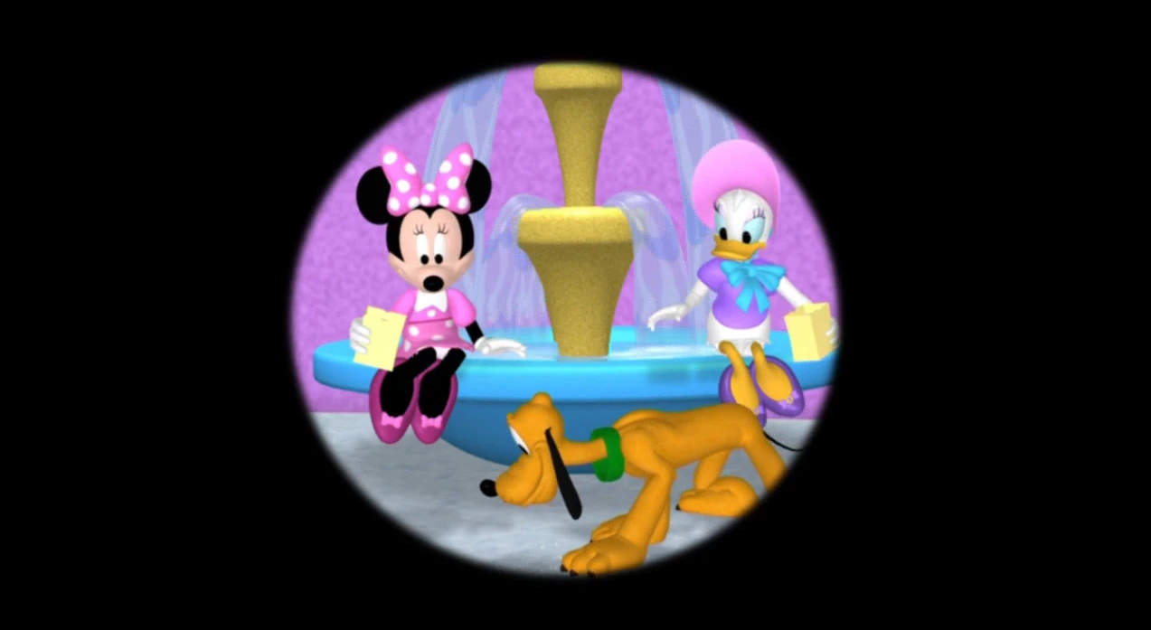 Image Minnie, daisy and pluto through the telescope.jpg