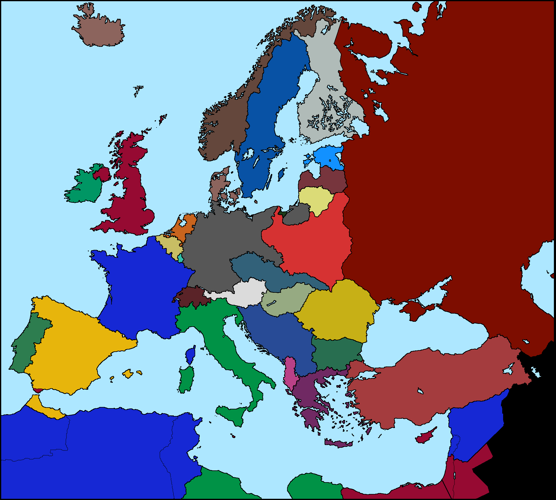 Image - Blank Map of Europe 1936 Colors.png | Middle Earth ...