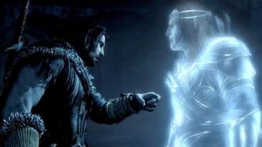 Talion conversing with Celebrimbor