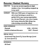 Resume MaskedMummy