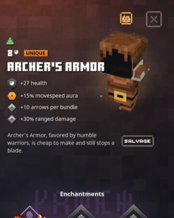 Archer S Armor Minecraft Dungeons Wiki Fandom