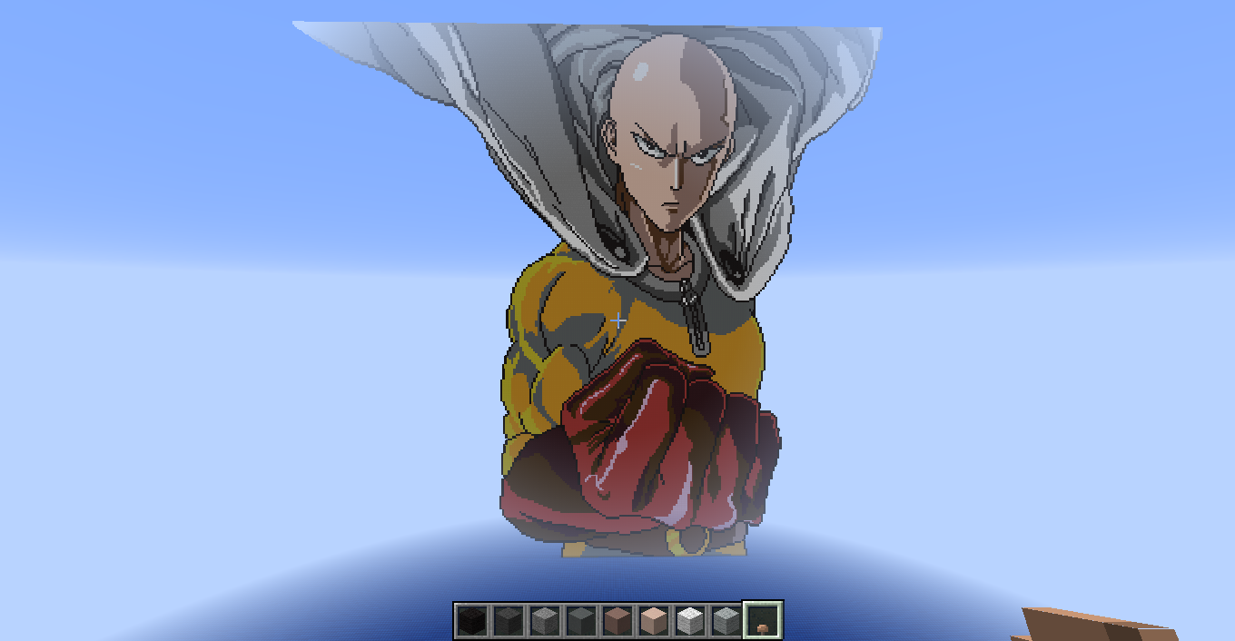 image saitama one punch man minecraft pixel art by micfal d9n1zsg