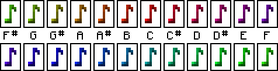 Large note colors