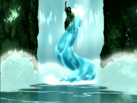 Katara creates a waterspout