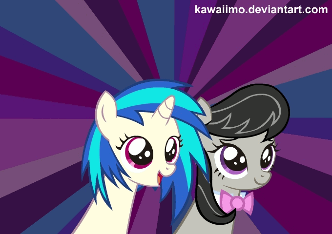 Vinyl scratch and octavia fillies by kawaiimo-d4zozpn