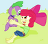 Doggy spike and apple girl by tagman007-d6gr3py