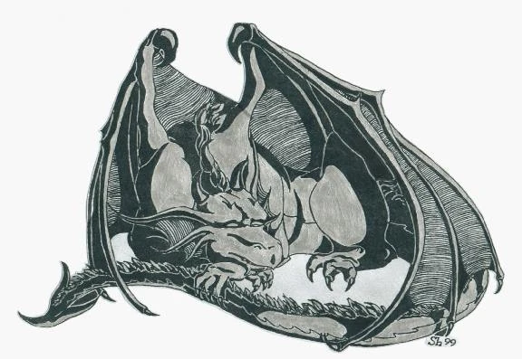 Как нарисовать спящего дракона