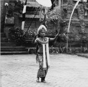 COLLECTIE TROPENMUSEUM De dienares van Rangda in een Barong- en Krisdans in het voorhof van de dorpstempel TMnr 20000309