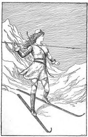 Skadi cazando en las montañas por H.L.M.