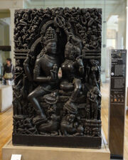 Shiva and Parvati sculpture display