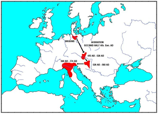 Bild - Langobarden Völkerwanderung Karte by Macconi, 2006.jpg Bild - Langobarden Völkerwanderung Karte by Macconi, 2006.jpg
