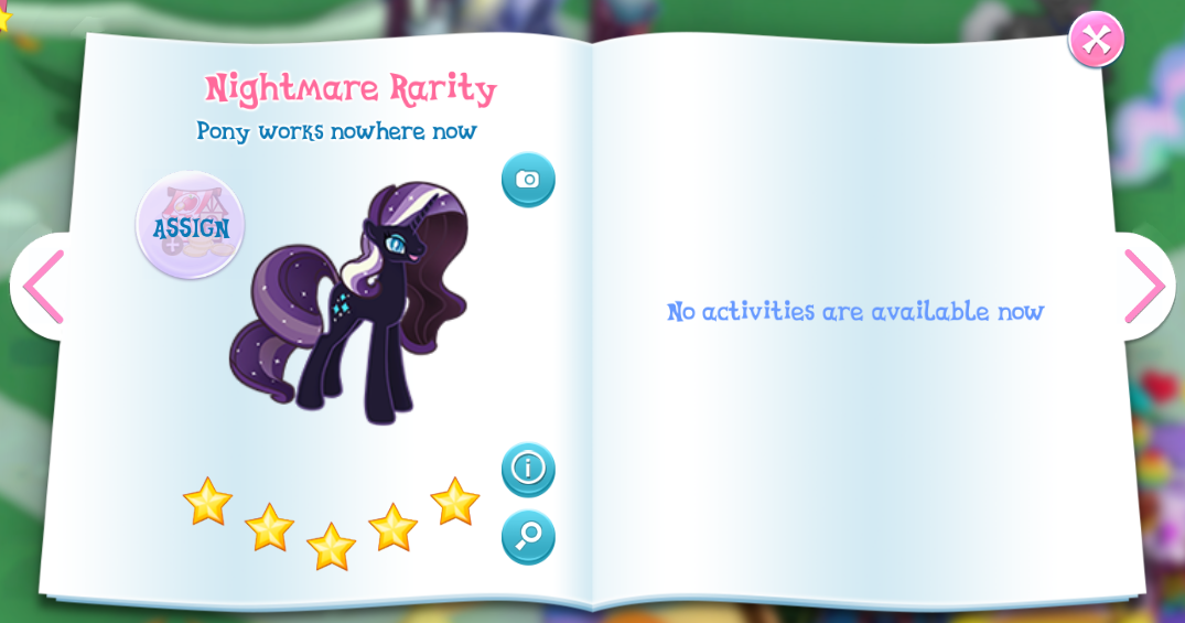 Nightmare Rarity  The My Little Pony Gameloft Wiki 