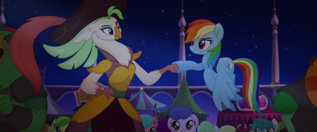 File:Rainbow Dash and Celaeno hoof-bump MLPTM.png