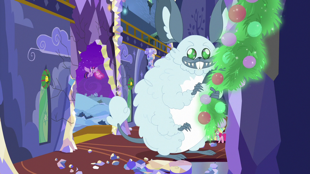 File:Winterzilla approaches the decorations MLPBGE.png