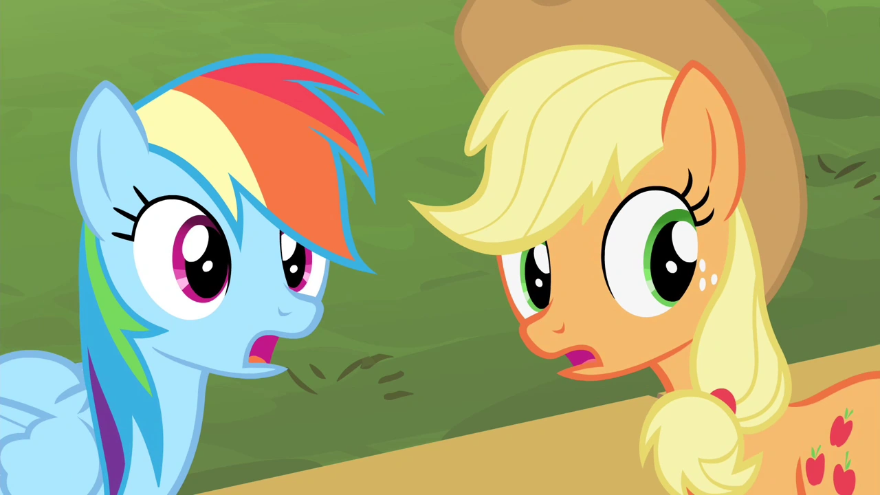 Image Rainbow Dash and Applejack surprised S4E14.png My Little Pony