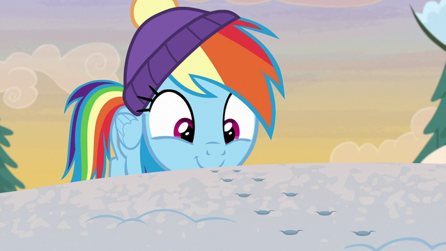 File:Rainbow Dash following winterchilla tracks MLPBGE.png