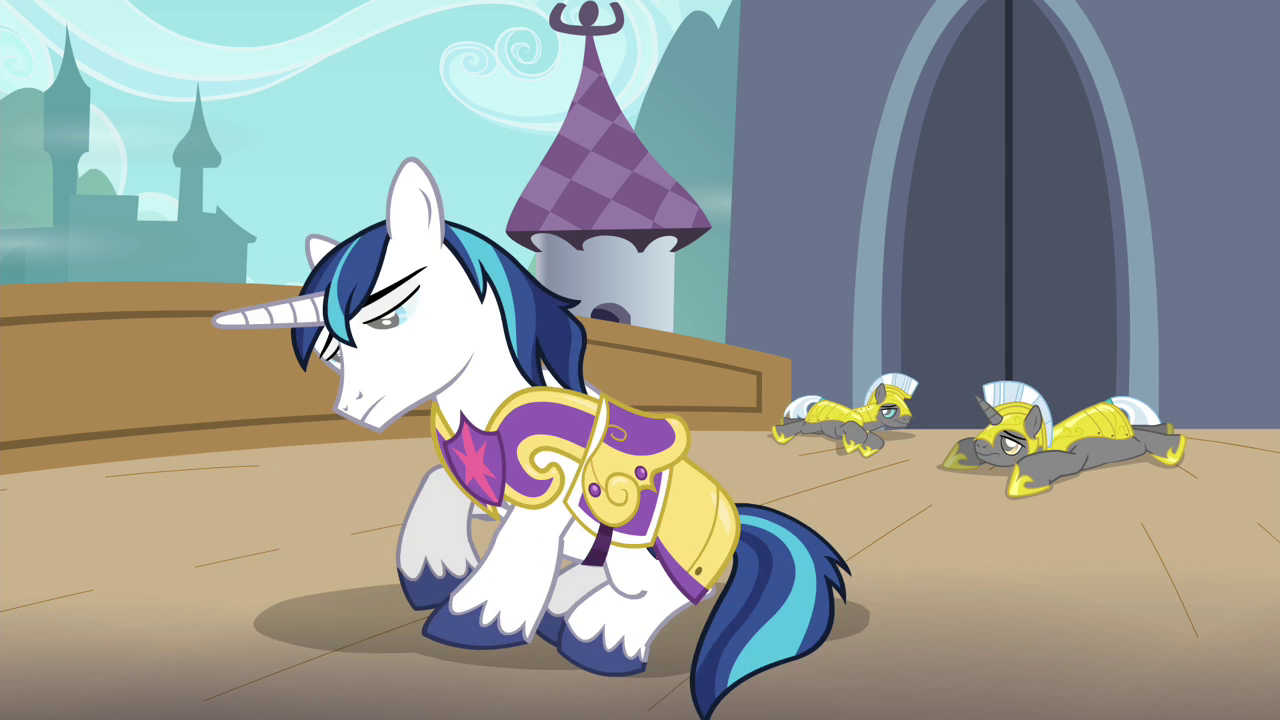 Image Shining Armor And The Guards Waking Up S4e26png My Little 