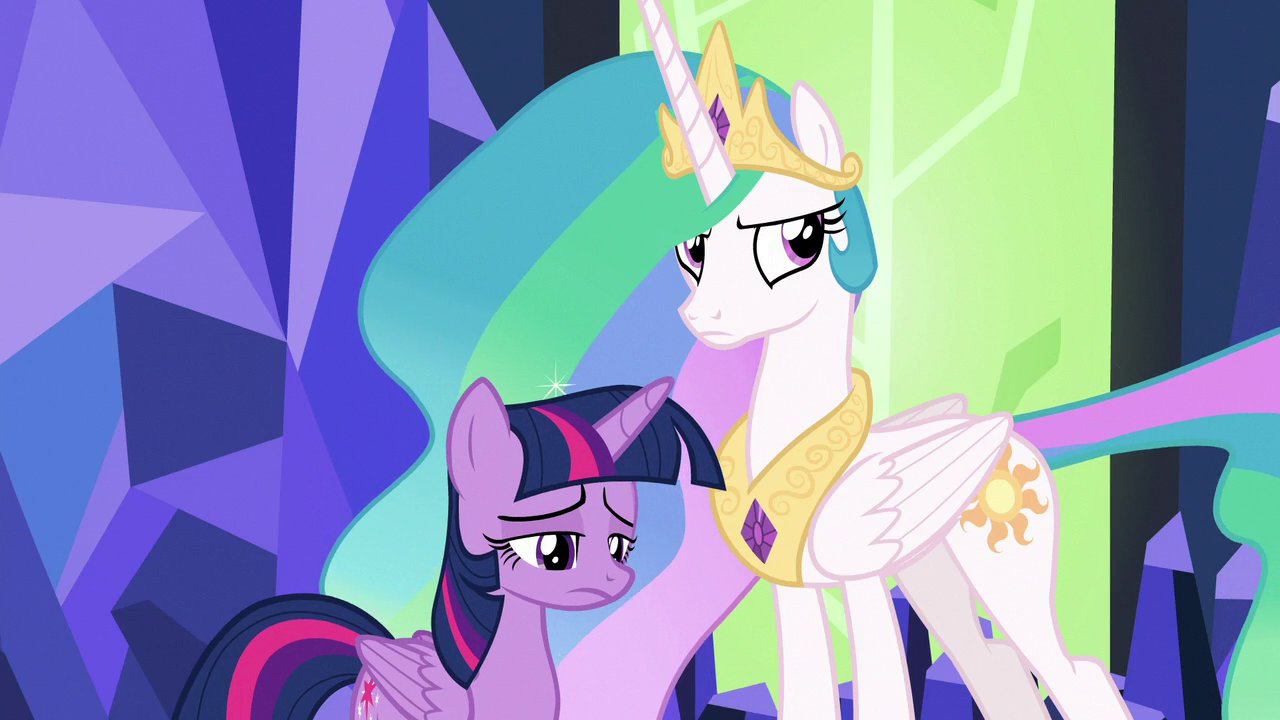 Image - Twilight sad; Celestia glares at Spike S7E1.png 