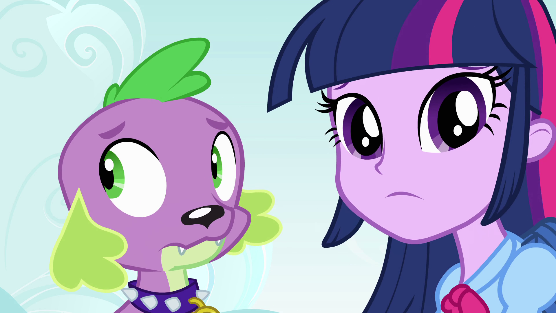 Image Twilight and Spike regard their new surroundings EG.png My