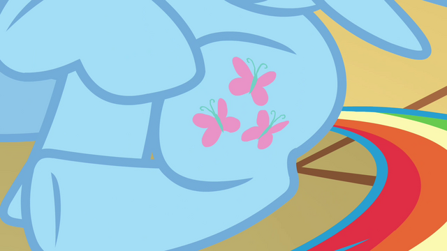 File:Rainbow Dash with Fluttershy's cutie mark S03E13.png