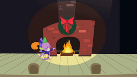Spike junto a una chimenea LNdlCC