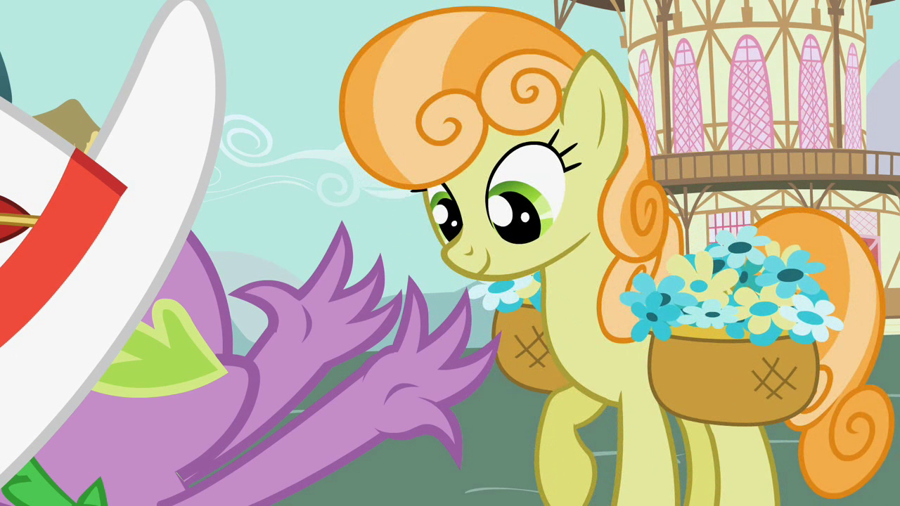 Image Spike extends his arms to Junebug S2E10.png My Little Pony