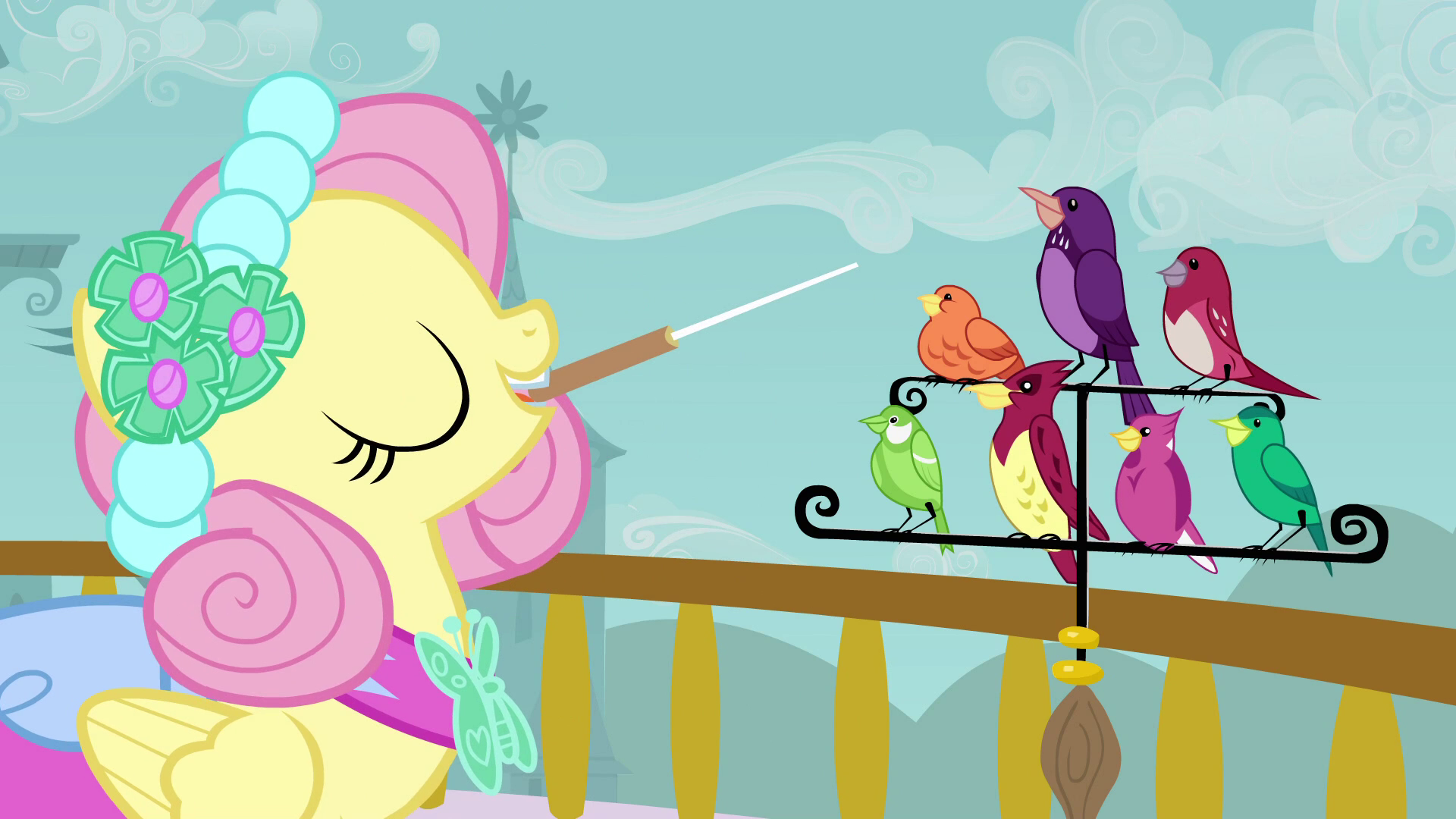 Image - Fluttershy and Birds S2E26.png  My Little Pony 