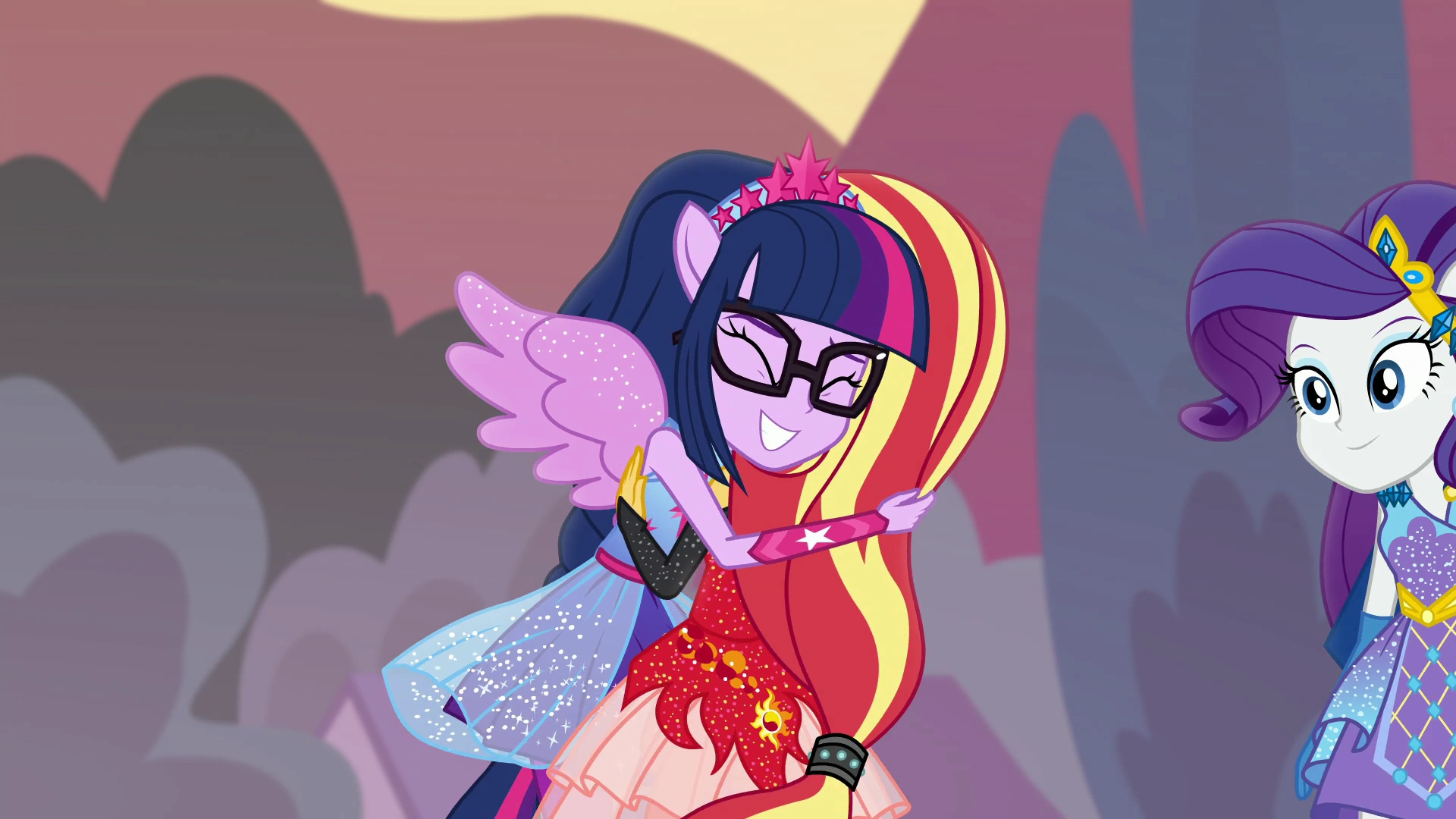 Image - Twilight Sparkle and Sunset Shimmer hugging EGFF.png | My ...