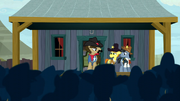 Sheriff Silverstar addresses the crowd S5E6