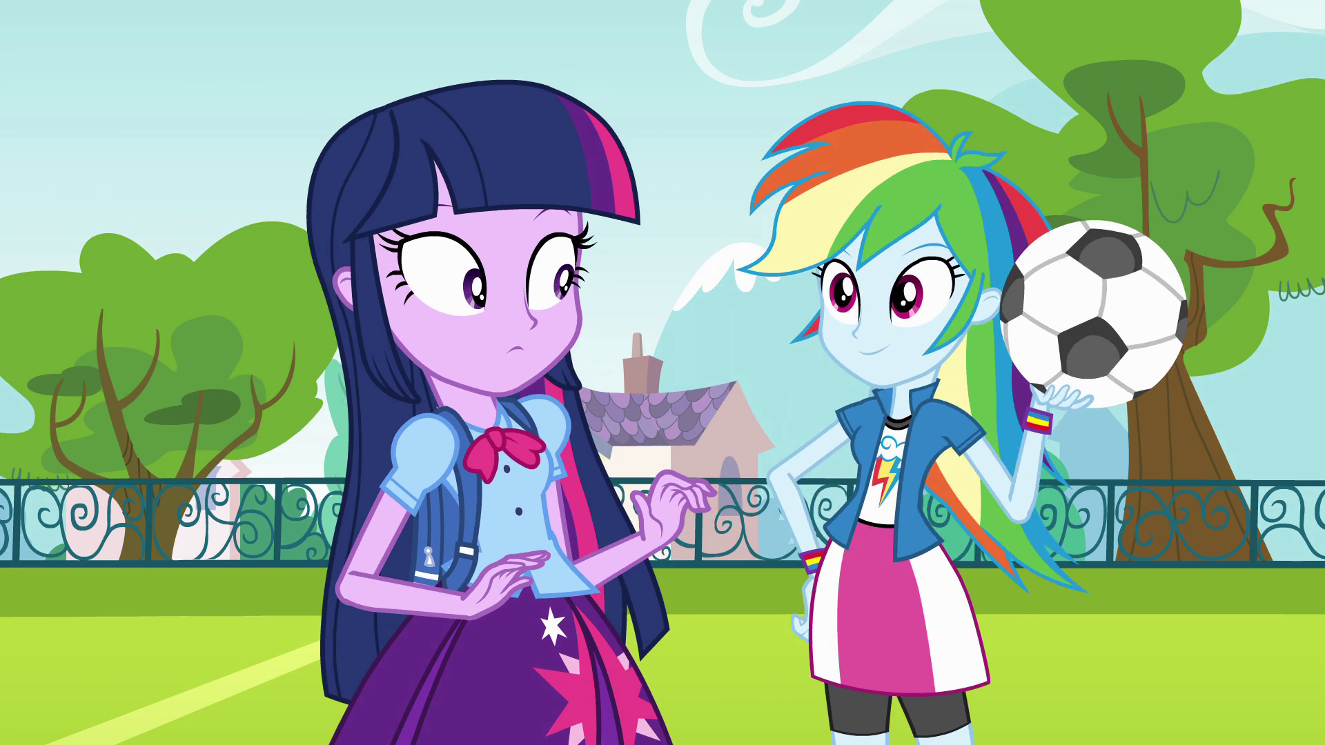 Image - Twilight and Rainbow on soccer pitch EG.png  My 