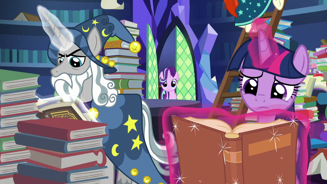 Download Image - Starlight joins Twilight and Star Swirl in the library S7E26.png | My Little Pony ...