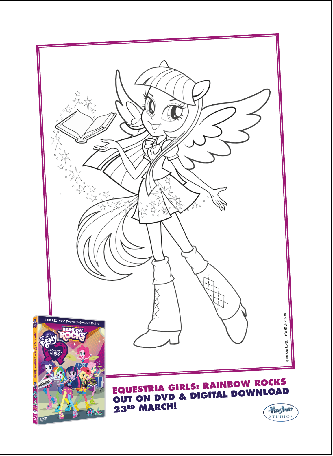 Twilight Sparkle Rainbow Rocks coloring page