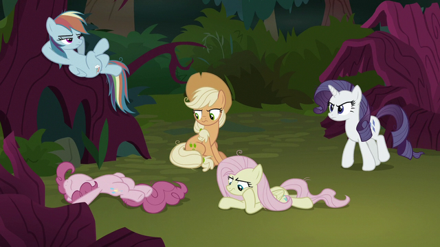 File:Cloned ponies sitting around in the forest S8E13.png