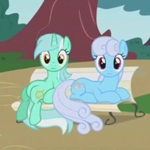 150px-Lyra Heartstrings sitting on a bench like a human S01E07