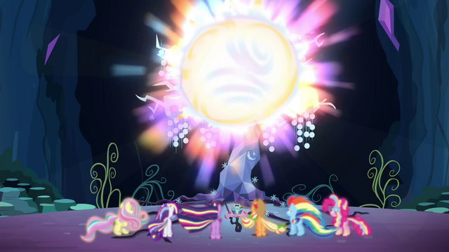 File:Mane 6 back at the Tree of Harmony S4E26.png