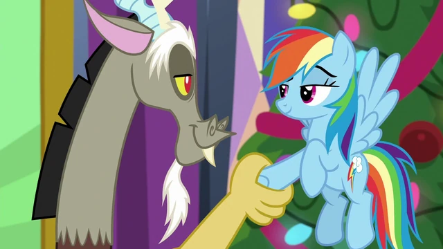 File:Rainbow Dash and Discord truce MLPBGE.png