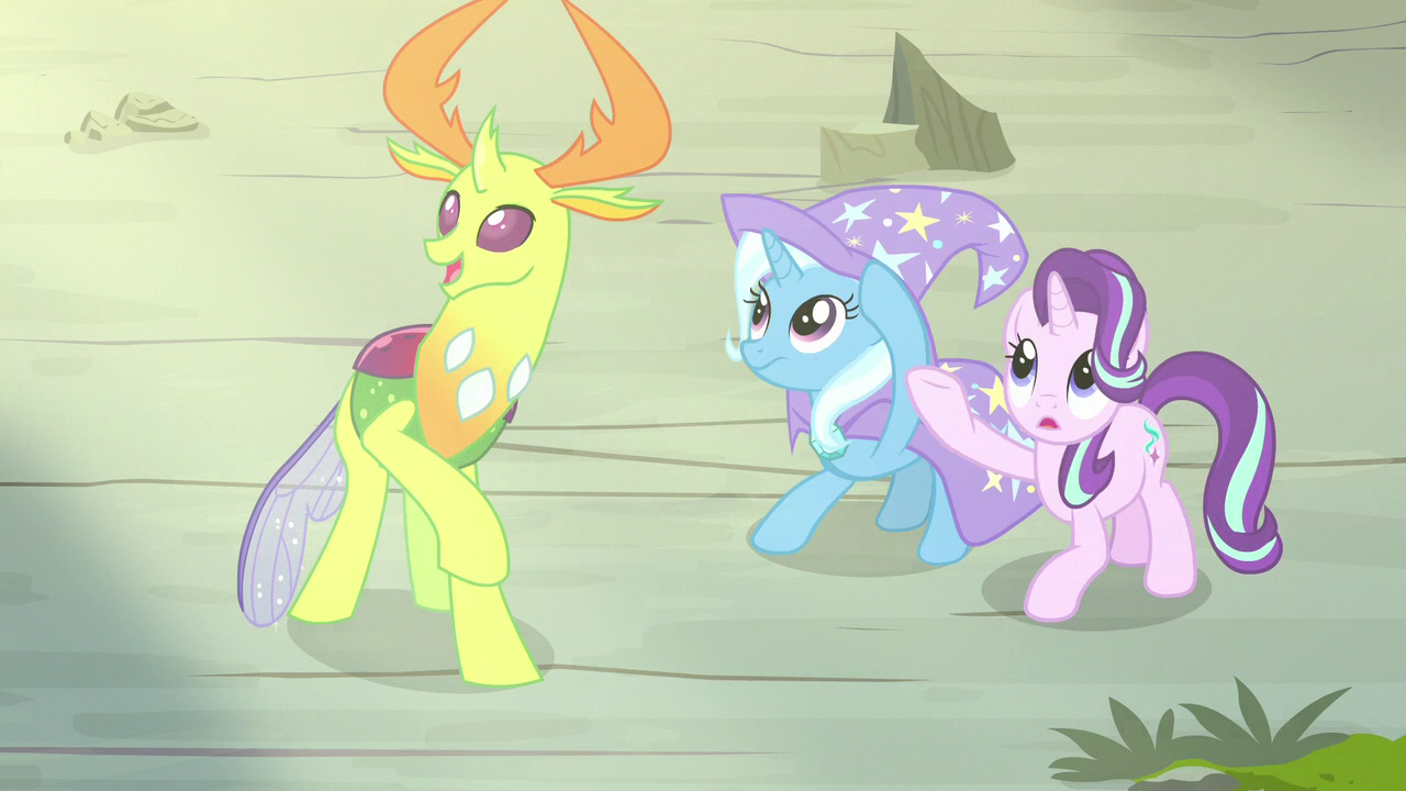 Image - Starlight, Trixie, and Thorax watch Pharynx 