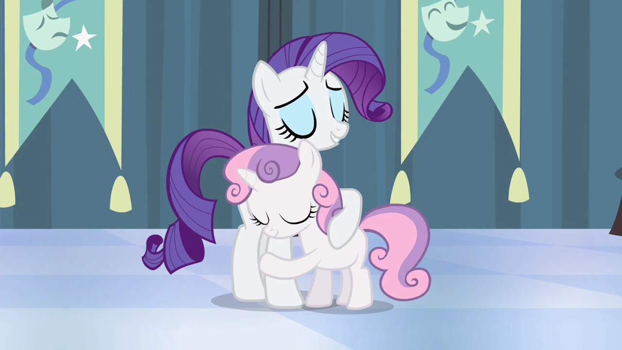 Imagen - Rarity and Sweetie Belle hugging S4E19.png | My Little Pony