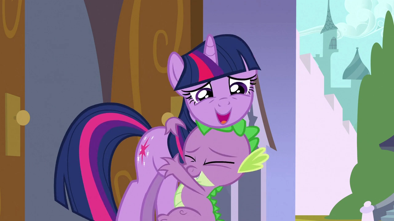 Image - Spike and Twilight hug S3E2.png | My Little Pony Friendship is